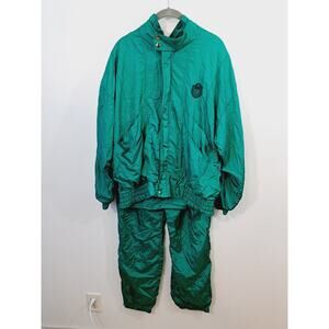 Pierre Cardin Vintage Women's Green 2 Piece Track Suit Size Large Pants Jacket